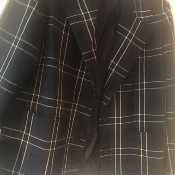 Sunday best oversized vest bleu marine à carreaux blancs rouges - Picture 6 of 8